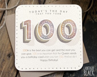 Funny 100th Birthday Card / 100th birthday / 100 birthday / grandma birthday / grandpa birthday / NN100