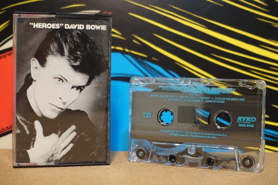 Heroes (RARE RYKO Pressing) by David Bowie Vintage Cassette Tape