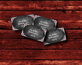 Red Chalkboard Wedding Escort Card Template, Printable Place Card Template, Food Label, Printable Gift Tag, Wedding Favor Tag, Baby Shower