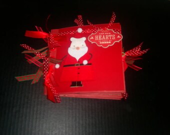 Christmas 6.5" x 6.5" Paperbag Album, Mini Scrapbook, Paper Bag Book, Christmas Memory Album, Christmas Album