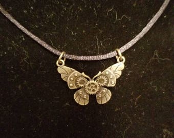 Steampunk butterfly necklace