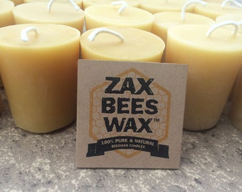 100% Pure & Natural Beeswax Votive Candles | Bulk 20 Pack