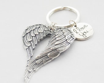 Memorial Keychain Wing Keychain Angel Keychain Angel Wing Keychain I Love You Keychain Wing Accesories Sympathy Gift Memorial Gift Ideas
