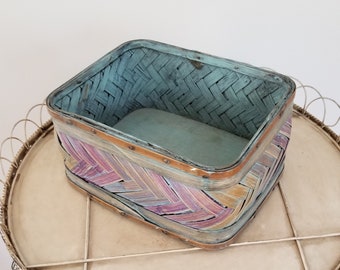 Vintage woven bamboo basket