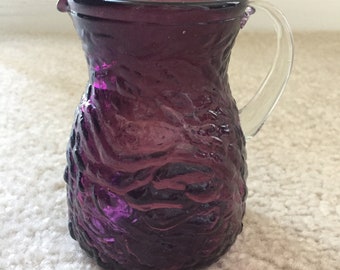 Collectible Vintage Decorative Purple Amethyst Glass Creamer/ Syrup Pitcher