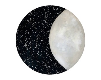 Moon and Stars 12 - Archival 8x8 Art Print - Contemporary Watercolor Painting - Astronomy, Night Sky - by Natasha Newton