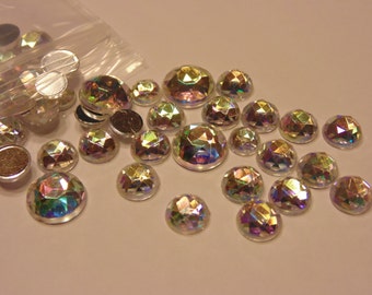 40 piece multi shine rhinestone mix, 5-12 mm (S6)