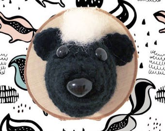 Taxidermy Skunk Head- crochet