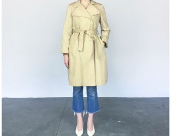 1970s Trench coat / Made in France / Belted Spring Rain Jacket (M)