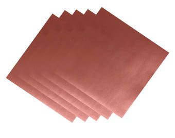Metallic Permanent Adhesive Vinyl | 12in by 12in Sheet | Rose Gold