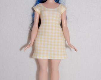 Yellow check Dress A4B110 Curvy Barbie fashionista fashion doll clothes READY To Ship