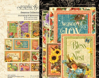 Graphic 45 Seasons Ephemera Cards, SC007749