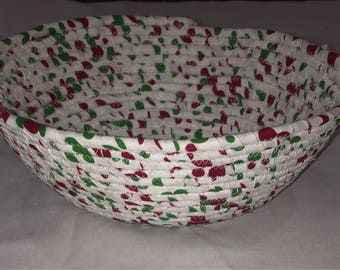 Fabric coiled basket