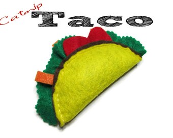 Cat Toy , Felt Catnip Taco , Catnip Toy - 1 Toy - Available in Catnip, Lemongrass, SilverVine, Valerian, and Honeysuckle