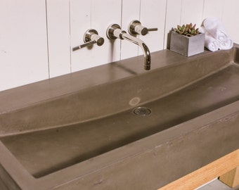 Hensley Trough Concrete Vanity Sink Bathroom Ramp Sloped Custom