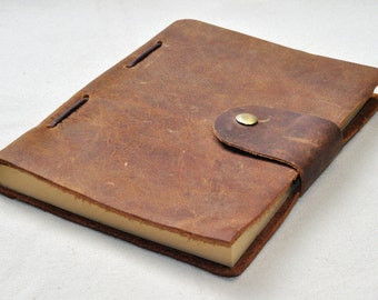Personalized leather notebook Leather journal book gifts for him gift for her unique gift ideas,graduation gift,handmade book,Free Stamp