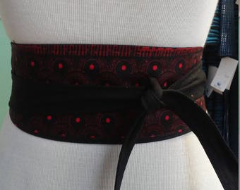 Reversible Obi Belt in African Wax Block Cotton