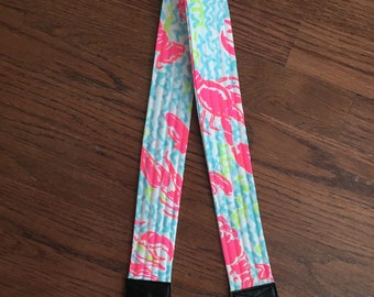 CAMERA STRAP in Lilly Pulitzer Neon Lobstah Roll
