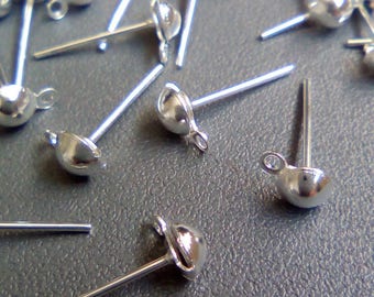 20 20mm silver ball Stud Earrings