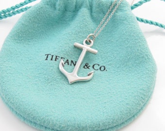 HTF VERY RARE Authentic Retired Tiffany & Co. Sterling Silver Anchor Necklace