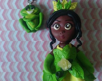 Chibi Disney Princess - Tiana and her frog