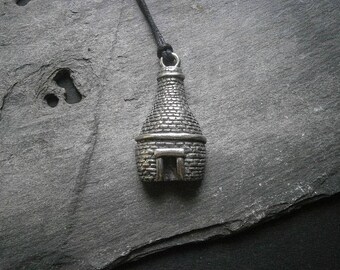 Bottle Kiln Pendant, Pewter, Staffordshire Brick Kiln, Necklace