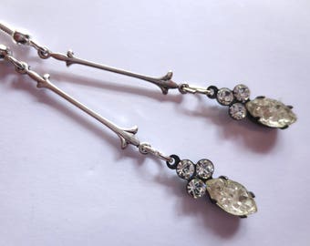 Art Deco earrings Art Nouveau earrings vintage style Edwardian earrings wedding earrings bridal earrings bridesmaid 1920s earrings crystal