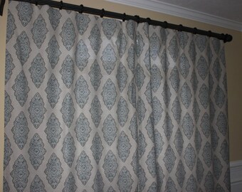 CHOOSE YOUR FABRIC!- Custom Window Curtain/ Drape/ Panel- Premier Prints Monroe Cadet/Oatmeal