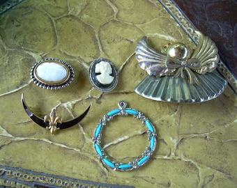 small lot of Vintage Bits and pieces, for altered art or crafts or jewelry making some neat pieces for your creative ideas