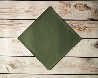 8x8 (20 x 20 cm) OLIVE cloth napkins, fabric dinner napkin, reusable, small green cloth napkin, ready to ship
