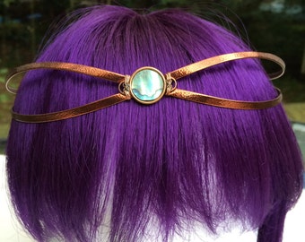 Copper and Paua Circlet Headpiece