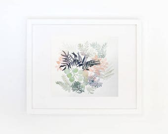 Crown botanical, watercolor, 27/21 cm