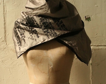 Gray silk text scarf Spring fashion accessories printed scarves