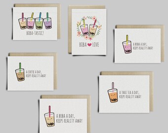 Bubble Tea, Boba Tea Greeting Card