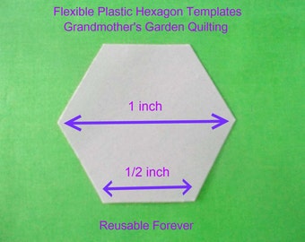250 flexible plastic quilting hexagon templates ~ REUSABLE FOREVER ~ 1 inch size