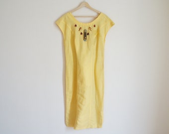 Vintage Summer Dress / Vintage Yellow Dress