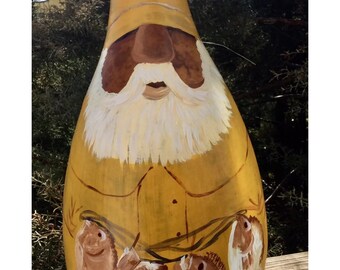 Salty Dawg Jack Signed Handpainted Gourd Centerpiece 14x7