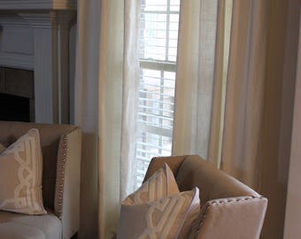 LINEN Window Curtain - Custom Window Curtain/ Drape/ Panel- with or without lining