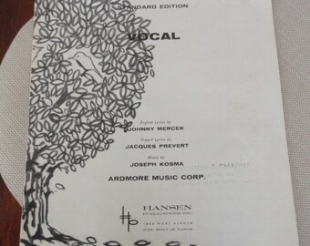 A250) Original Johnny Mercer Autumn Leaves Sheet Music