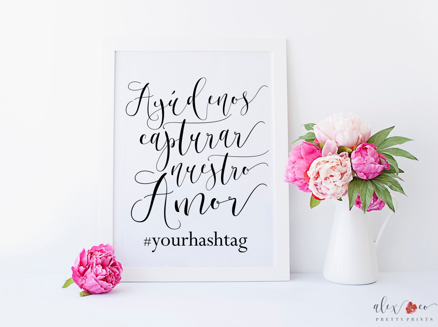 Spanish Hashtag Printable. Spanish Wedding. Mexican Wedding