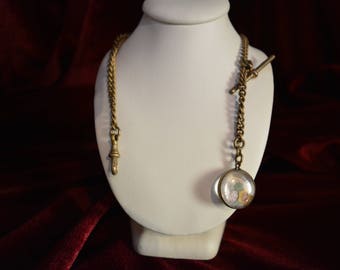 Edwardian Glass Fob and Chain