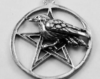 4 x Raven or crow on Pentagram Australian Pewter R359
