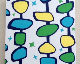 Mid Century Modern Wall Art Atomic 1950s starburst painting