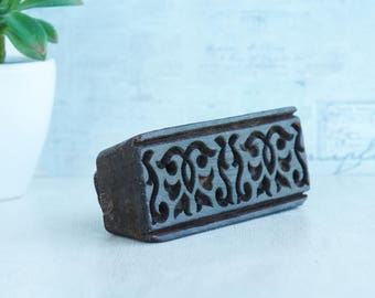 Vintage Antique Indian Hand Carved Textile Stamps wood printing block.