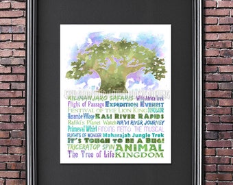 Upated Disney World Animal Kingdom 2018 version 8x10 Poster - DIGITAL DOWNLOAD / Instant Download / Printable / Disney Parks / Tree of Life