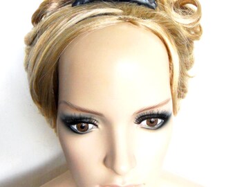 Punk Rock tiara Noir goth steampunk tiara made with black Clock hands perfect for the gothic bride