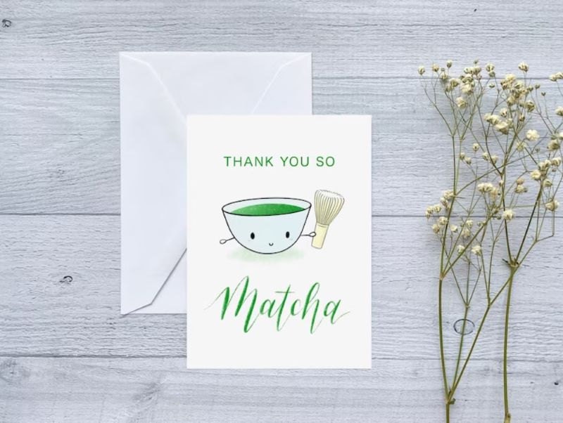Thank you so matcha greeting card