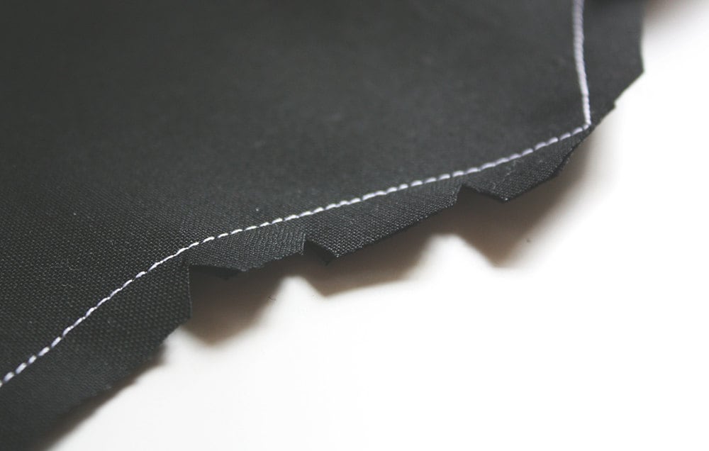 Close-up view of a DIY bat costume wing