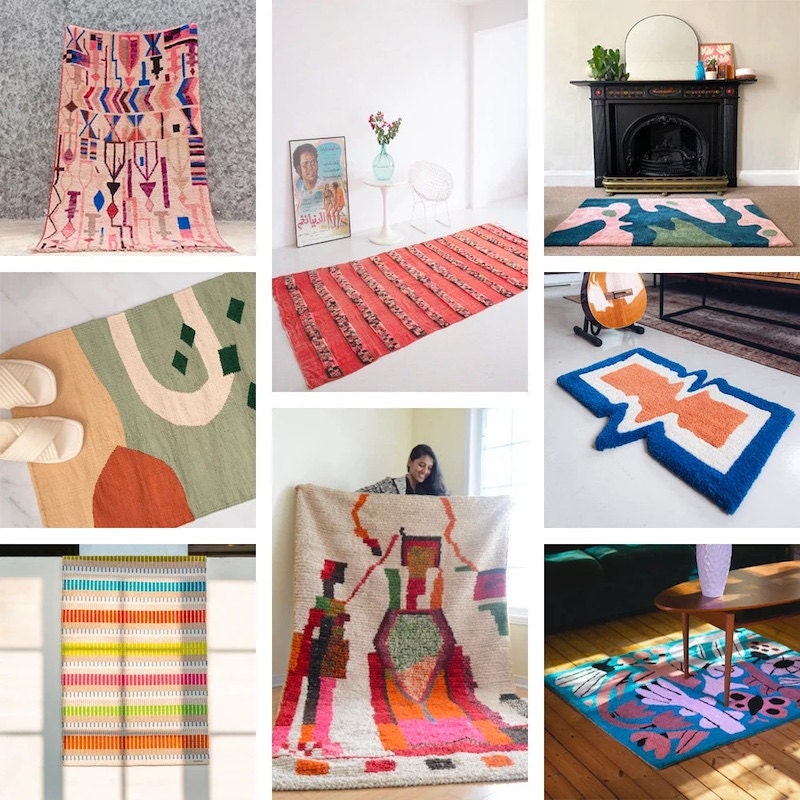 Rugs with personality on Etsy