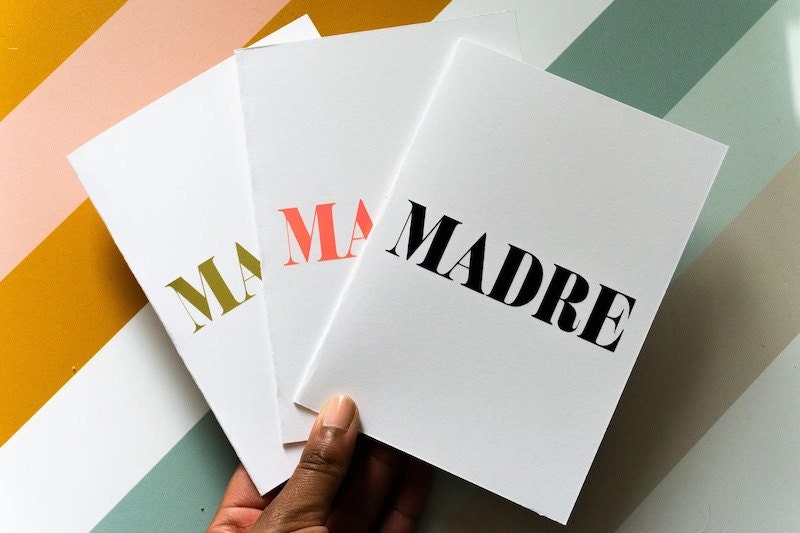 Mother's Day greeting cards - Madre Mother's Day card from Etsy